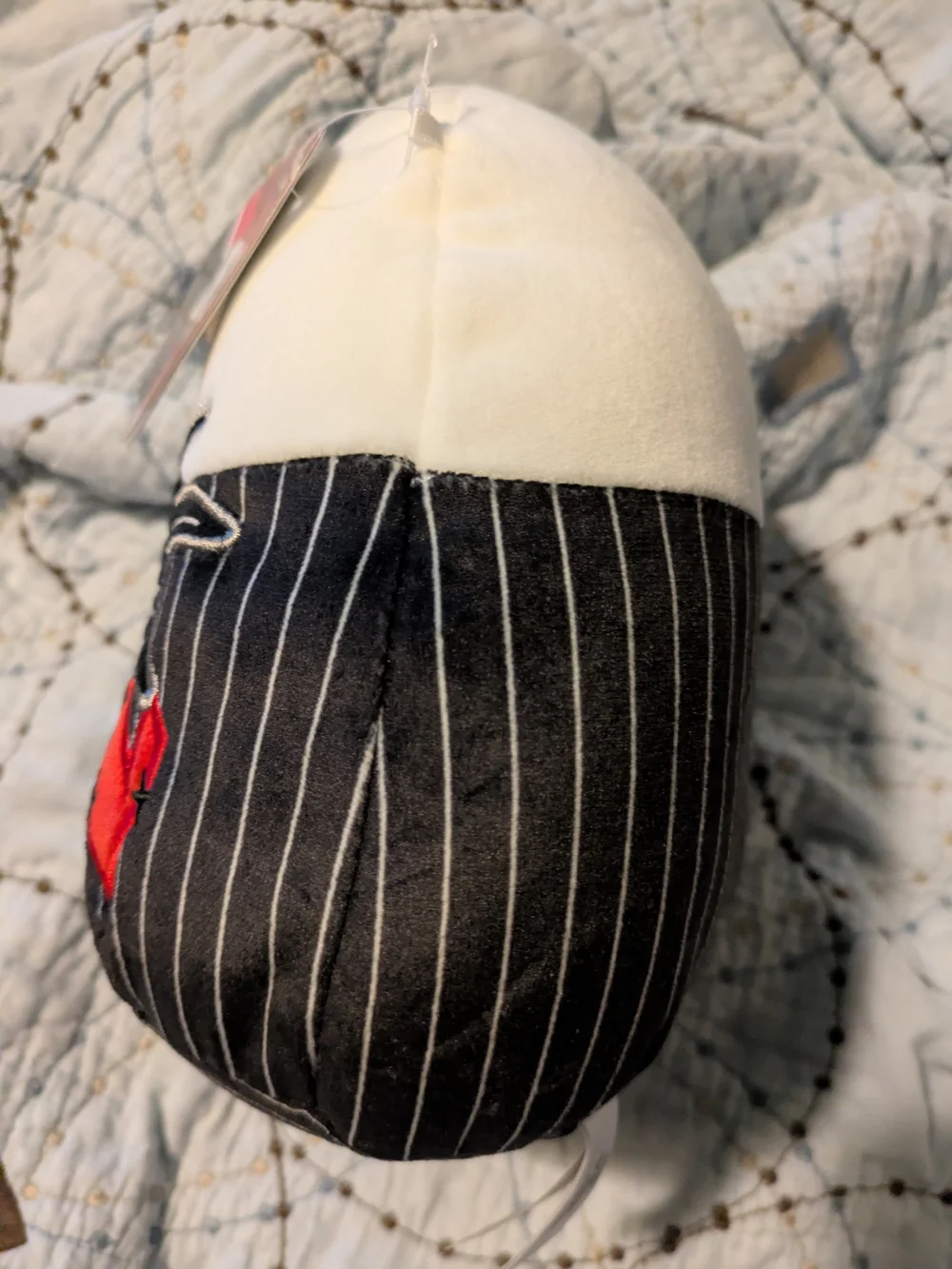 Disney Black and White Jack Skellington Plush Pillow with Red Heart Accent